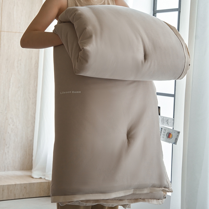 91家纺网 家纺一手货源 找家纺 丽笙被芯 2025新款云绵磨毛懒人被 被子被芯 复古咖
