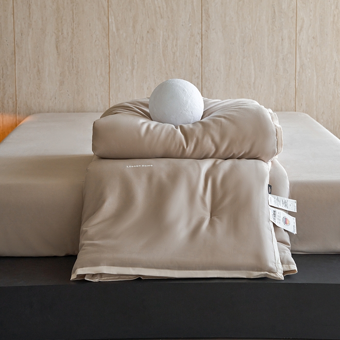 91家纺网 家纺一手货源 找家纺 丽笙被芯 2025新款云绵磨毛懒人被 被子被芯 复古咖