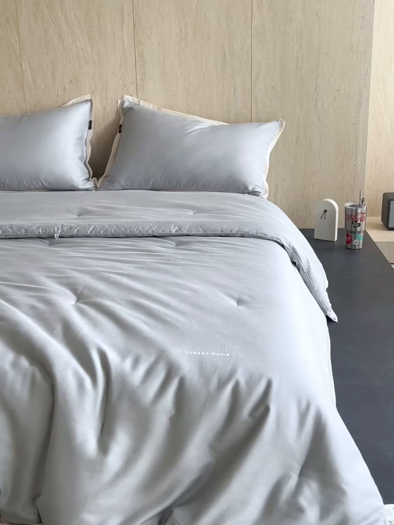 91家纺网 家纺一手货源 找家纺 丽笙被芯 2025新款云绵磨毛懒人被 被子被芯 伦敦灰