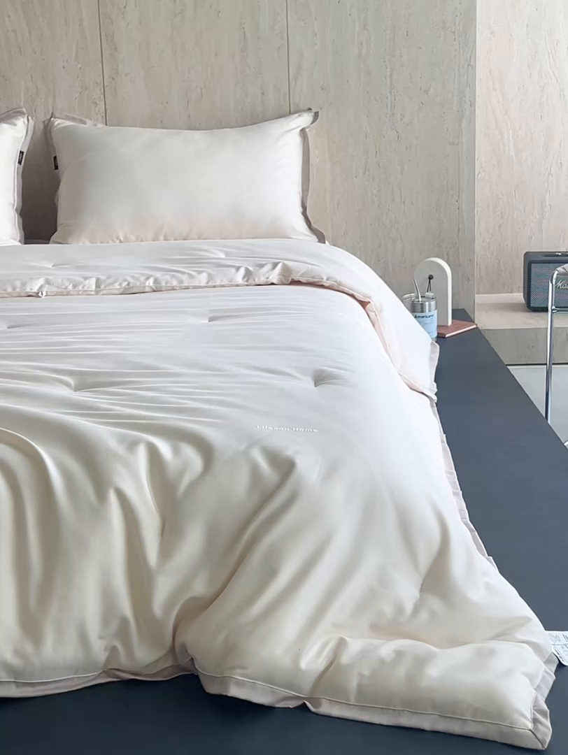 91家纺网 家纺一手货源 找家纺 丽笙被芯 2025新款云绵磨毛懒人被 被子被芯 清晨米