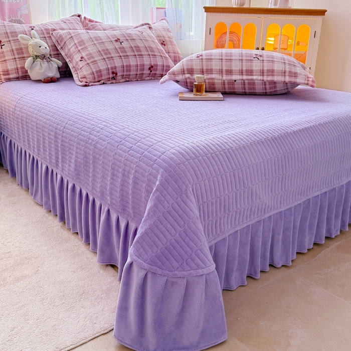 91家纺网 家纺一手货源 找家纺 铠畅 2025新款牛奶绒碎花床单床盖四件套 花妖系列云裳-樱桃