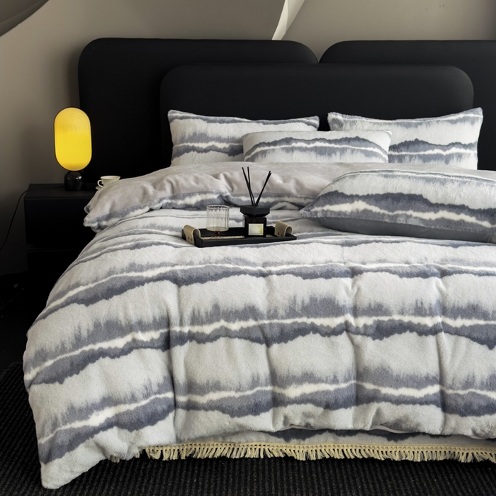 91家纺网 家纺一手货源 找家纺 （总）家之硕家纺 2025新款高克重兔毛绒轻奢风床单床笠四件套系列