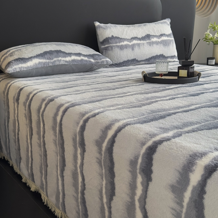 91家纺网 家纺一手货源 找家纺 （总）家之硕家纺 2025新款高克重兔毛绒轻奢风床单床笠四件套系列