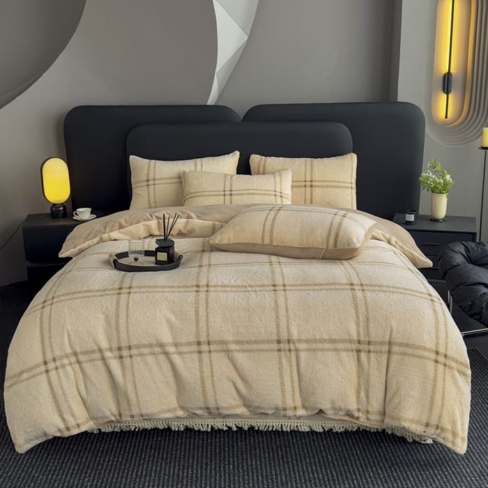 91家纺网 家纺一手货源 找家纺 （总）家之硕家纺 2025新款高克重兔毛绒轻奢风床单床笠四件套系列