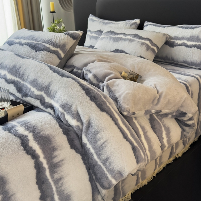 91家纺网 家纺一手货源 找家纺 （总）家之硕家纺 2025新款高克重兔毛绒轻奢风床单床笠四件套系列