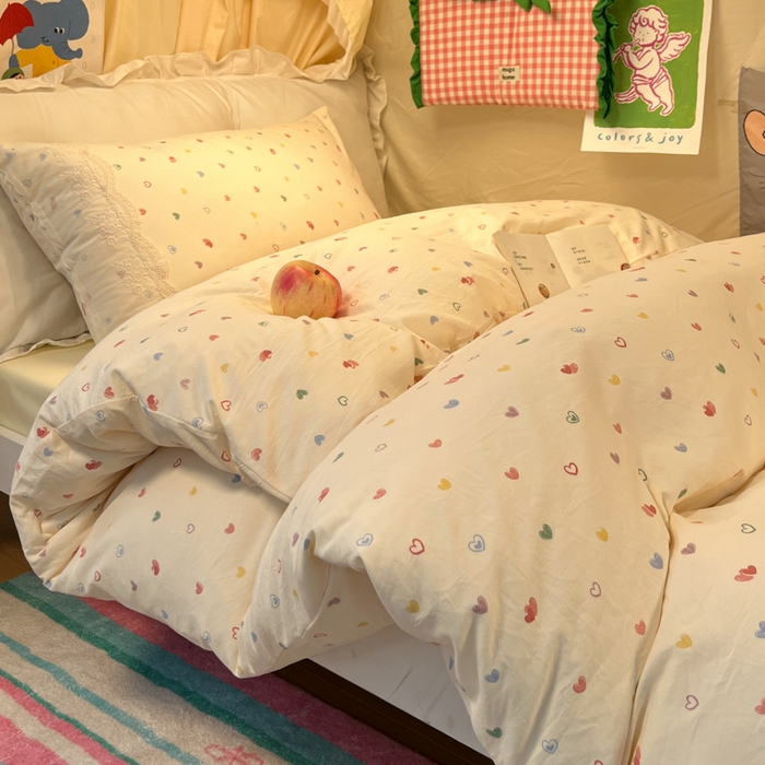 91家纺网 家纺一手货源 找家纺 （总）澜妃 2025新款糯叽叽水洗棉全棉蕾丝花边宿舍床上下铺三件套-艾意系列