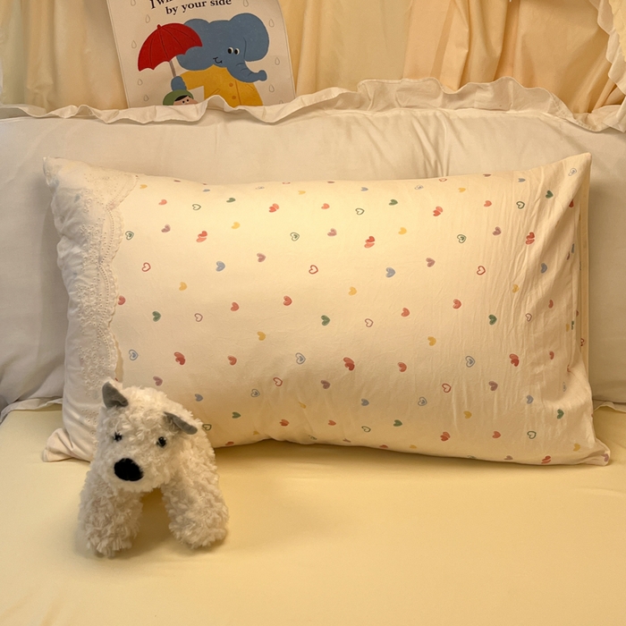 91家纺网 家纺一手货源 找家纺 （总）澜妃 2025新款糯叽叽水洗棉全棉蕾丝花边宿舍床上下铺三件套-艾意系列