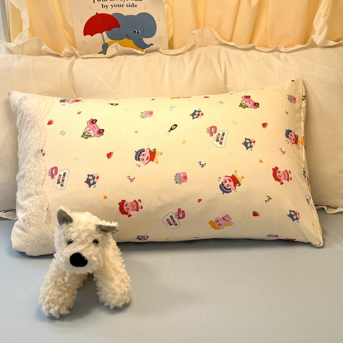 91家纺网 家纺一手货源 找家纺 澜妃 2025新款糯叽叽水洗棉全棉蕾丝花边宿舍床上下铺三件套-艾意系列 艾意-小新控