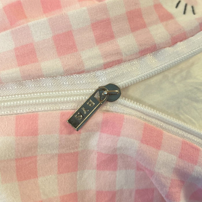 91家纺网 家纺一手货源 找家纺 澜妃 2025新款糯叽叽水洗棉全棉蕾丝花边宿舍床上下铺三件套-艾意系列 艾意-宅宅猫爪