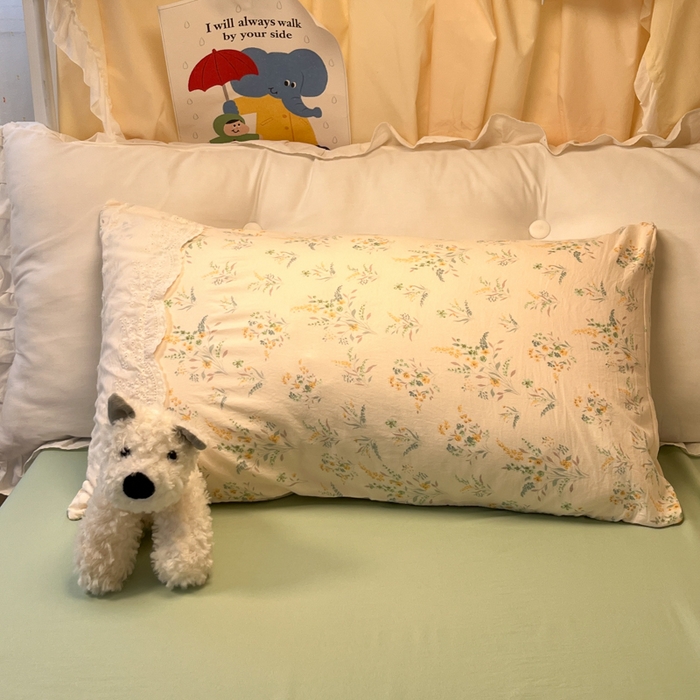 91家纺网 家纺一手货源 找家纺 澜妃 2025新款糯叽叽水洗棉全棉蕾丝花边宿舍床上下铺三件套-艾意系列 艾意-飘零