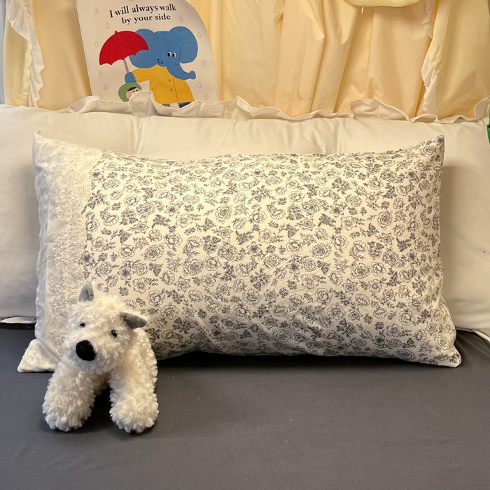 91家纺网 家纺一手货源 找家纺 澜妃 2025新款糯叽叽水洗棉全棉蕾丝花边宿舍床上下铺三件套-艾意系列 艾意-山月枇杷