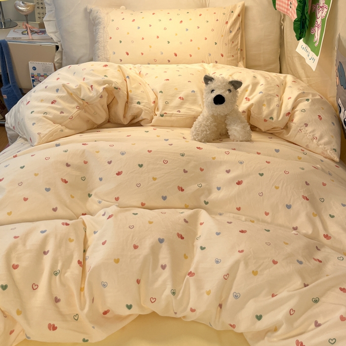 91家纺网 家纺一手货源 找家纺 （总）澜妃 2025新款糯叽叽水洗棉全棉蕾丝花边宿舍床上下铺三件套-艾意系列