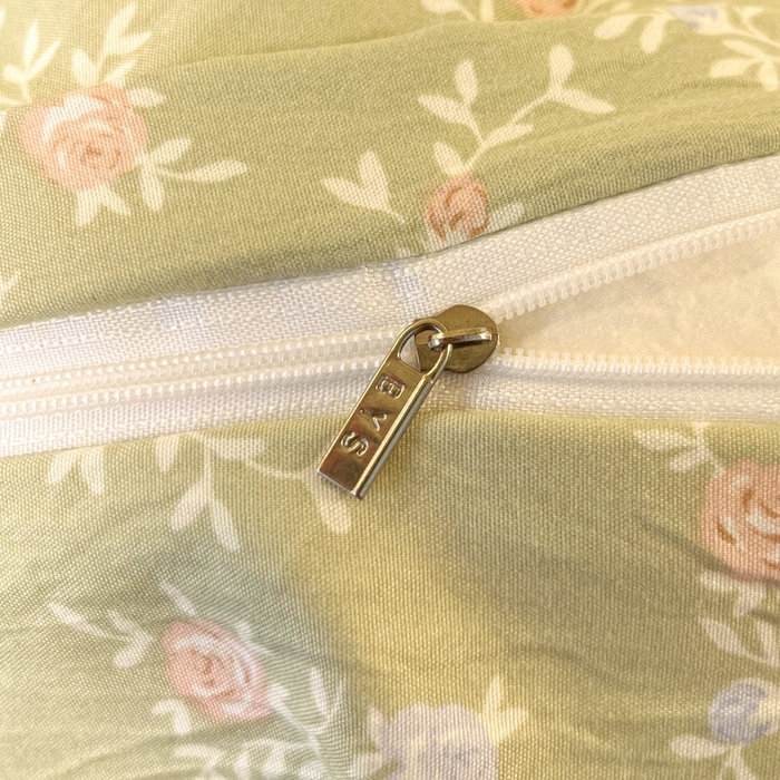 91家纺网 家纺一手货源 找家纺 澜妃 2025新款糯叽叽水洗棉全棉蕾丝花边宿舍床上下铺三件套-艾意系列 艾意-春江雾