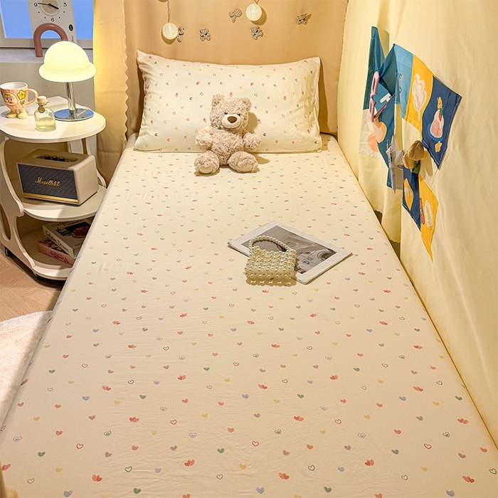 91家纺网 家纺一手货源 找家纺 （总）澜妃 2025新款糯叽叽单床笠印花单品床笠床笠单件-宿舍床系列CL