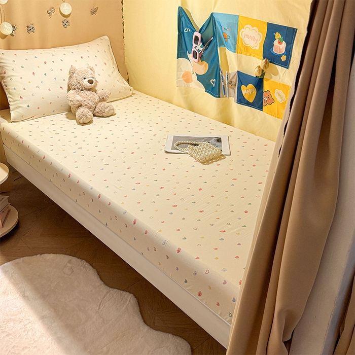 91家纺网 家纺一手货源 找家纺 （总）澜妃 2025新款糯叽叽单床笠印花单品床笠床笠单件-宿舍床系列CL