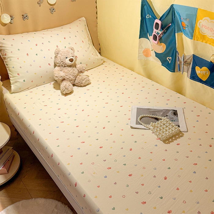 91家纺网 家纺一手货源 找家纺 （总）澜妃 2025新款糯叽叽单床笠印花单品床笠床笠单件-宿舍床系列CL