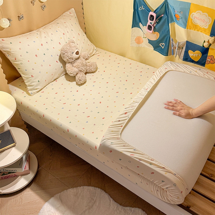 91家纺网 家纺一手货源 找家纺 （总）澜妃 2025新款糯叽叽单床笠印花单品床笠床笠单件-宿舍床系列CL