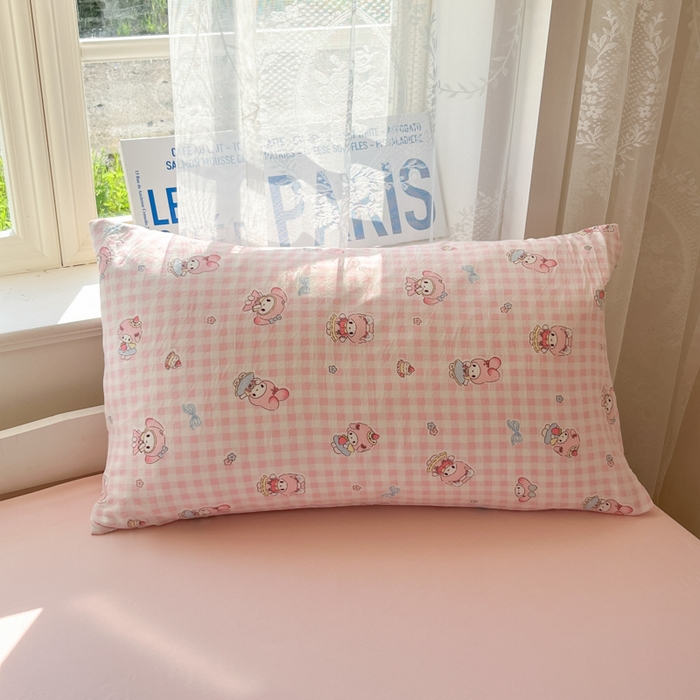 91家纺网 家纺一手货源 找家纺 （总）澜妃 2025新款亲肤舒适糯叽叽水洗棉简单印花小清新系列学生床三四件套