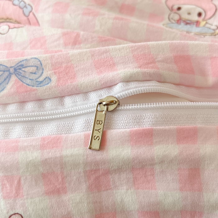 91家纺网 家纺一手货源 找家纺 （总）澜妃 2025新款亲肤舒适糯叽叽水洗棉简单印花小清新系列学生床三四件套