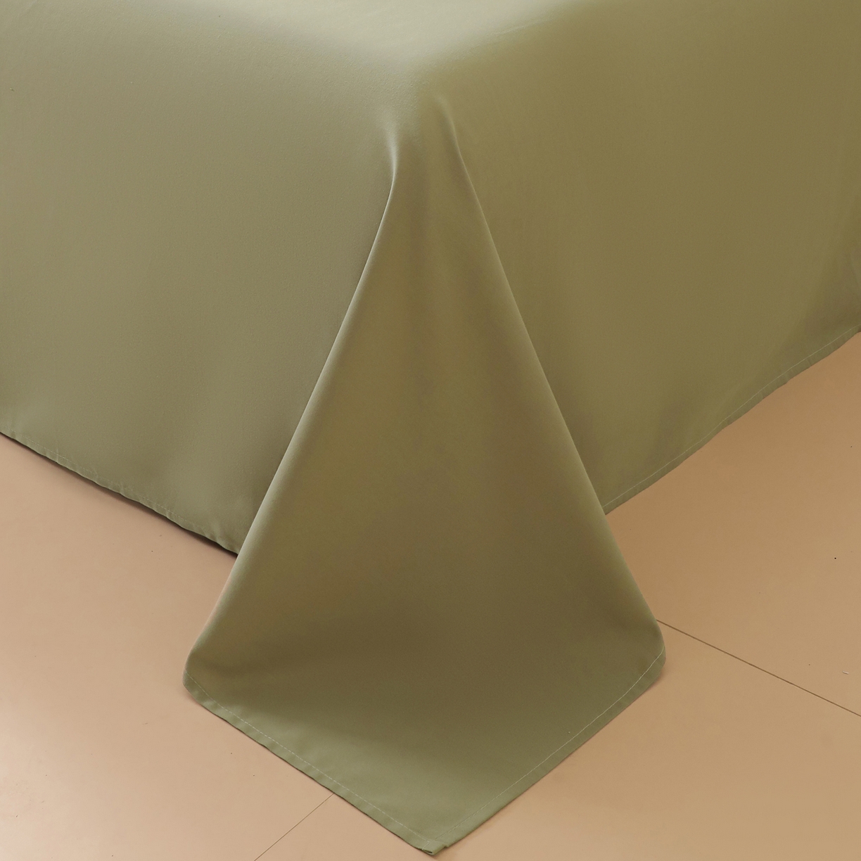 91家纺网 家纺一手货源 找家纺 寐眠 2025新款全棉磨毛床单枕套 抹茶绿