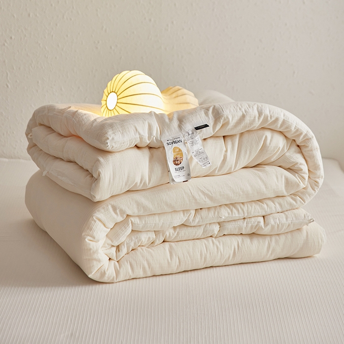 91家纺网 家纺一手货源 找家纺 （总）丽笙被芯 2025新款全棉A类豆本大豆被 被子被芯,白色