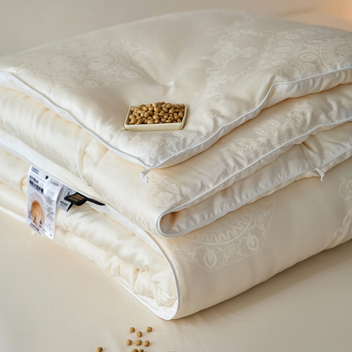 91家纺网 家纺一手货源 找家纺 丽笙被芯 2025新款铂金大豆被 被子被芯 铂金大豆被-白