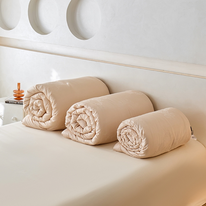 91家纺网 家纺一手货源 找家纺 丽笙被芯 2025新款铂金大豆被 被子被芯 铂金大豆被-咖