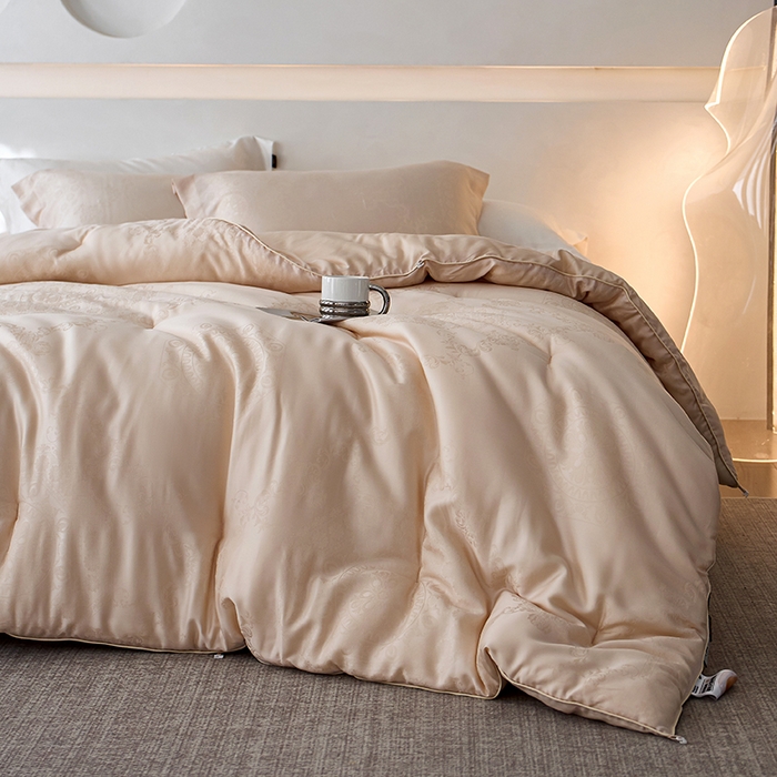 91家纺网 家纺一手货源 找家纺 丽笙被芯 2025新款铂金大豆被 被子被芯 铂金大豆被-咖