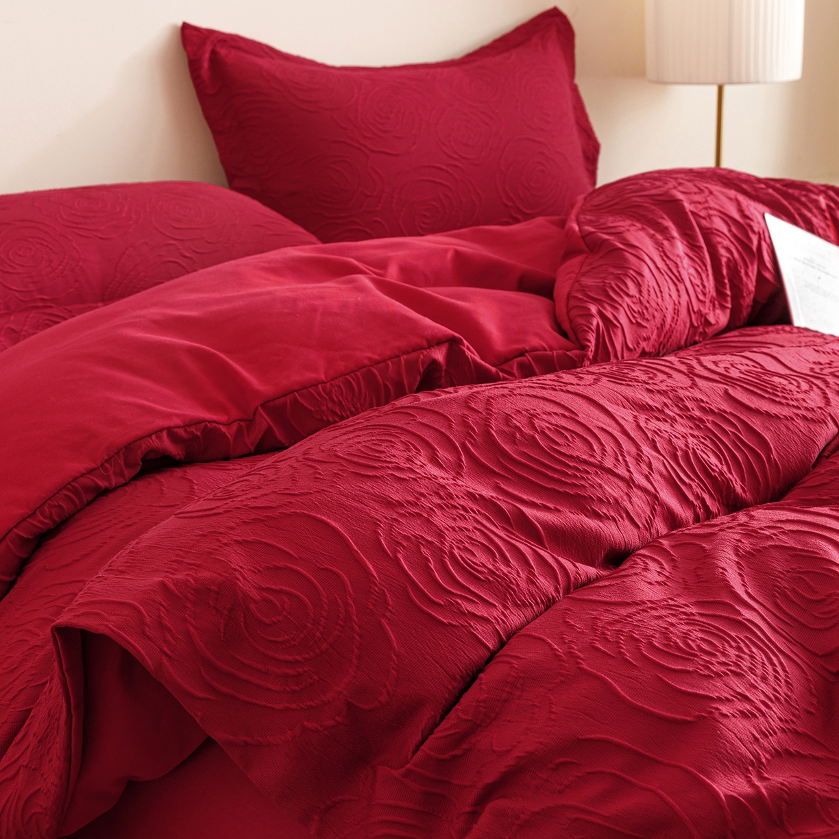 91家纺网 家纺一手货源 找家纺 （总）苏源家居 2025新款色织提花玫瑰系列四件套