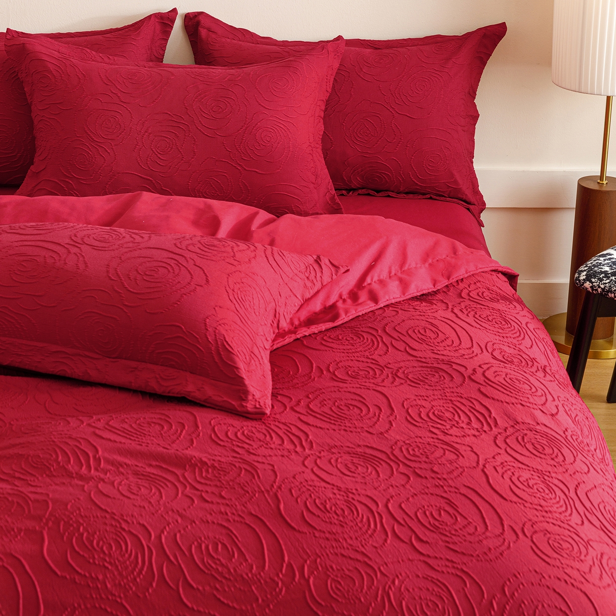 91家纺网 家纺一手货源 找家纺 （总）苏源家居 2025新款色织提花玫瑰系列四件套