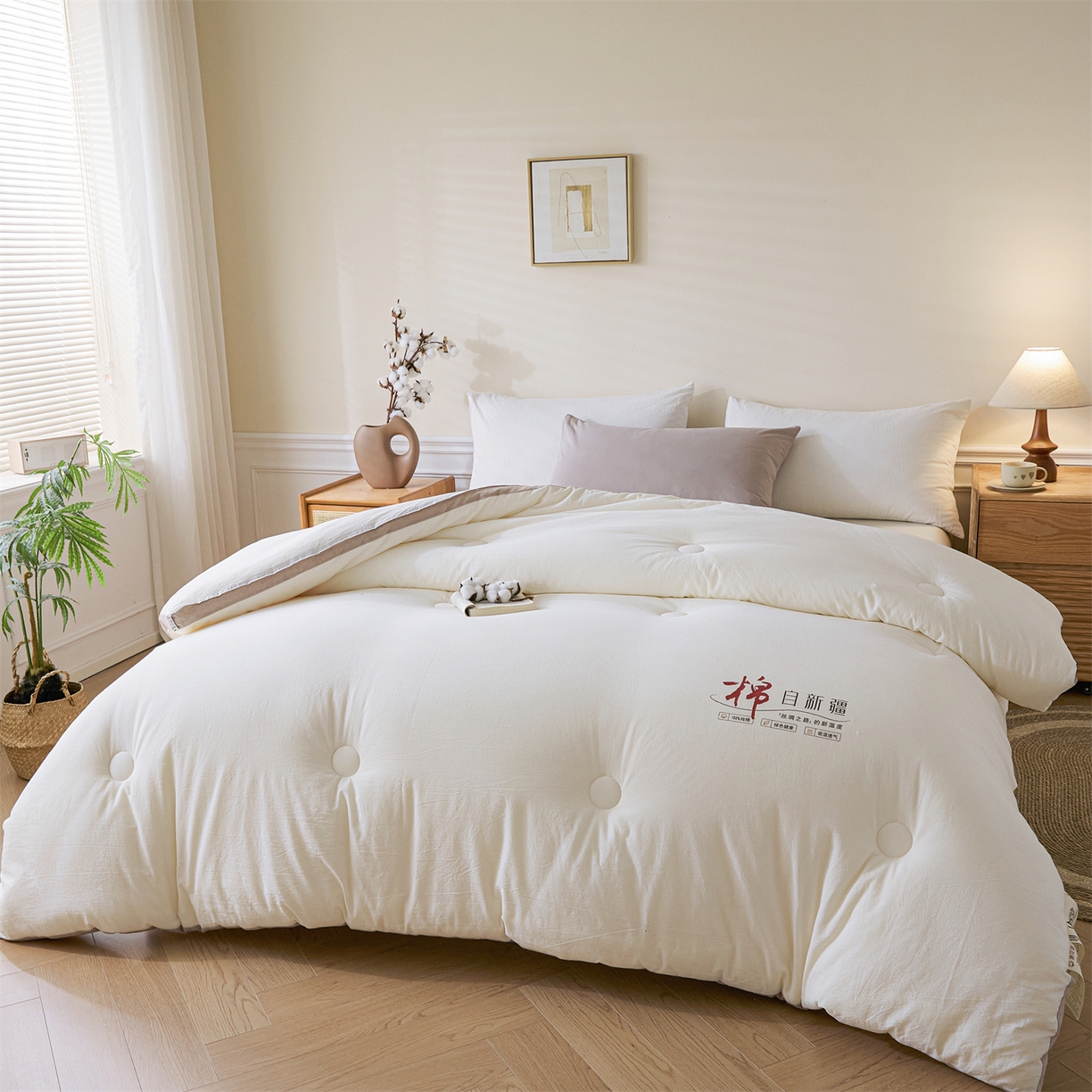 91家纺网 家纺一手货源 找家纺 （总）创优（专版烫画.翻版必究）2025新款立体棉花被100%新疆棉棉花被春秋被冬被子被芯四季被