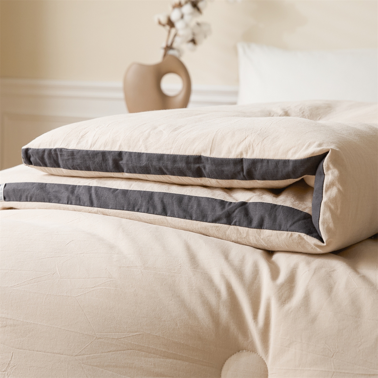 91家纺网 家纺一手货源 找家纺 创优（专版烫画.翻版必究）2025新款立体棉花被100%新疆棉棉花被春秋被冬被子被芯四季被 棉自新疆-卡其