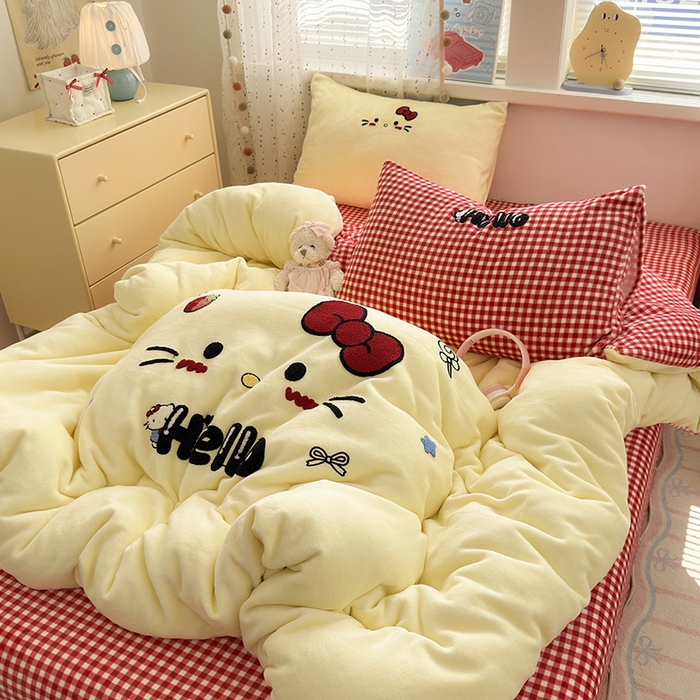 91家纺网 家纺一手货源 找家纺 （总）星禾优选 2025新款高克重牛奶绒毛巾绣四件套