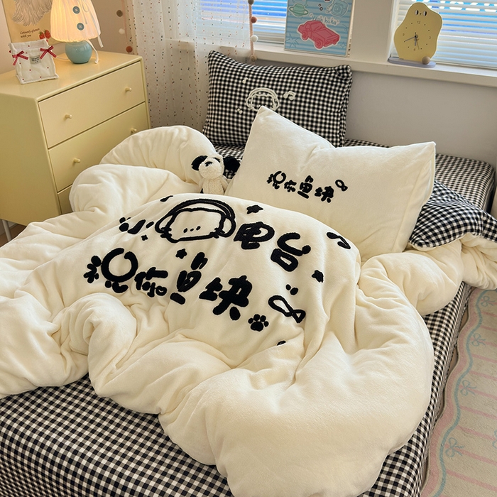 91家纺网 家纺一手货源 找家纺 （总）星禾优选 2025新款高克重牛奶绒毛巾绣四件套