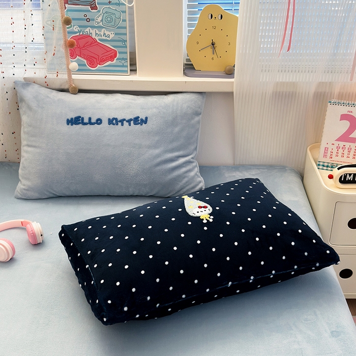 91家纺网 家纺一手货源 找家纺 星禾优选 2025新款高克重牛奶绒毛巾绣四件套 礼帽小猫