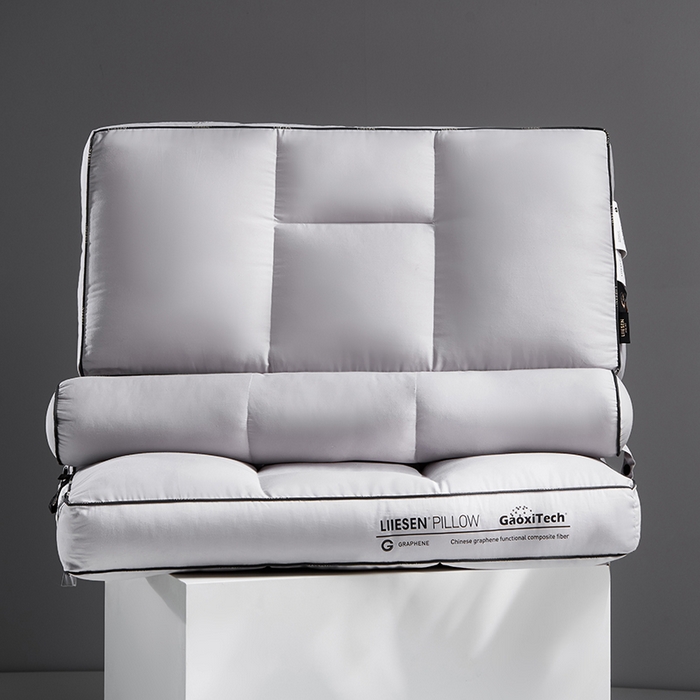 91家纺网 家纺一手货源 找家纺 （总）丽笙被芯 2025新款石墨烯多功能分区牵引护颈枕-中枕 枕头枕芯