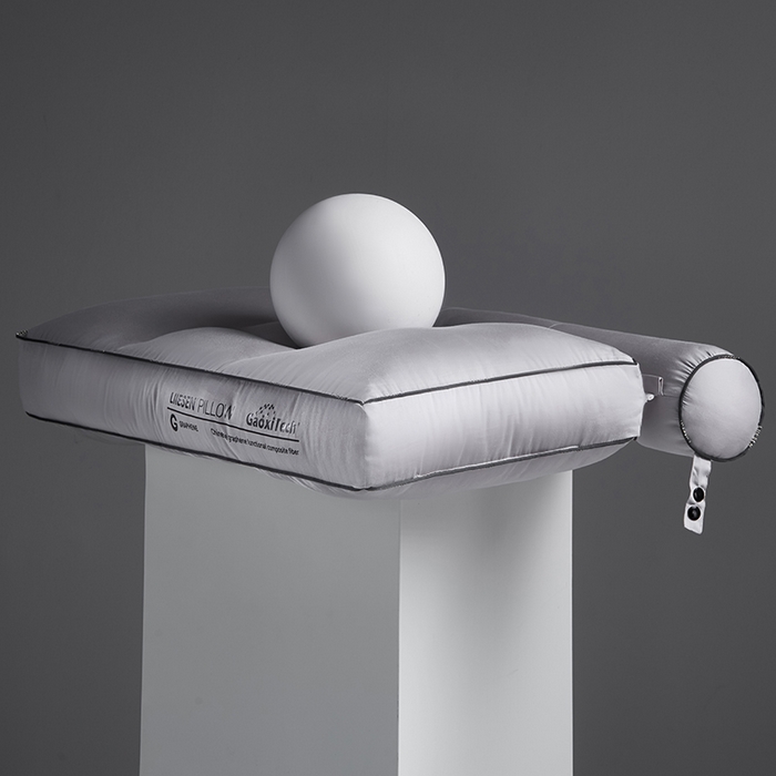 91家纺网 家纺一手货源 找家纺 （总）丽笙被芯 2025新款石墨烯多功能分区牵引护颈枕-中枕 枕头枕芯