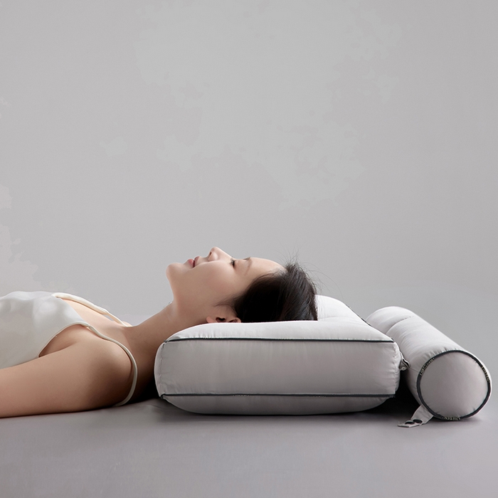 91家纺网 家纺一手货源 找家纺 （总）丽笙被芯 2025新款石墨烯多功能分区牵引护颈枕-中枕 枕头枕芯