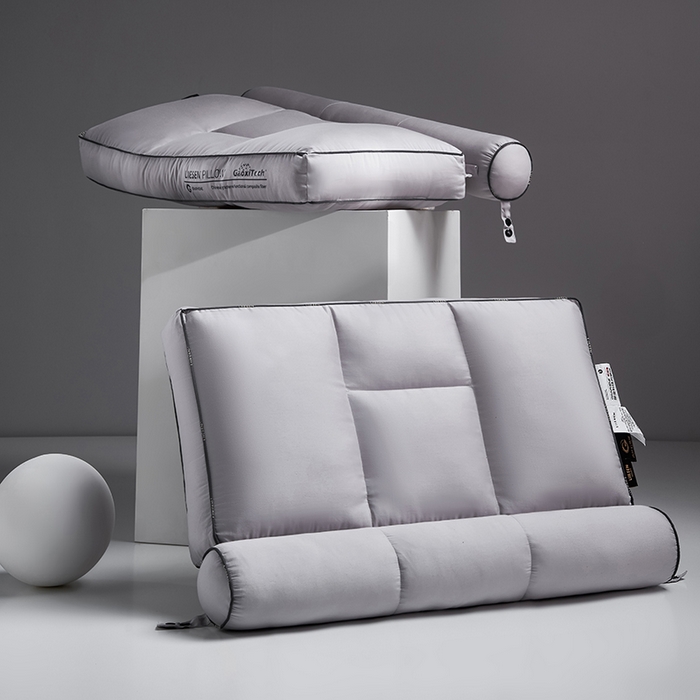 91家纺网 家纺一手货源 找家纺 （总）丽笙被芯 2025新款石墨烯多功能分区牵引护颈枕-中枕 枕头枕芯