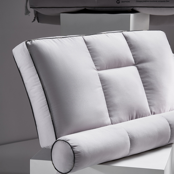 91家纺网 家纺一手货源 找家纺 （总）丽笙被芯 2025新款石墨烯多功能分区牵引护颈枕-中枕 枕头枕芯
