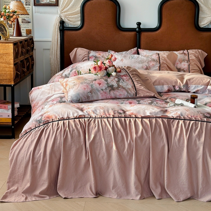 91家纺网 家纺一手货源 找家纺 （总）棠颂家纺 2025新款法式锦棉缎数码印花四件套