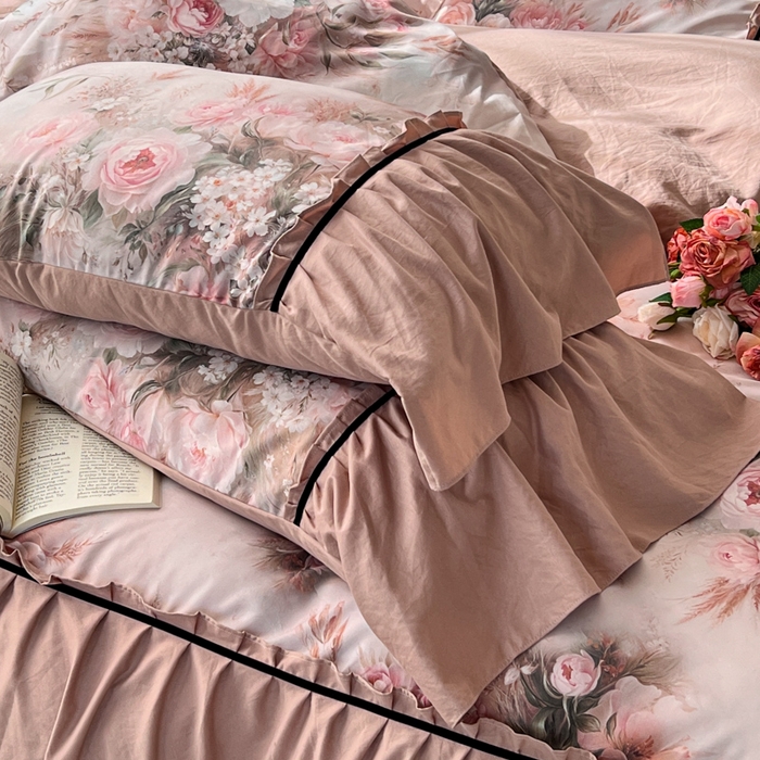 91家纺网 家纺一手货源 找家纺 （总）棠颂家纺 2025新款法式锦棉缎数码印花四件套