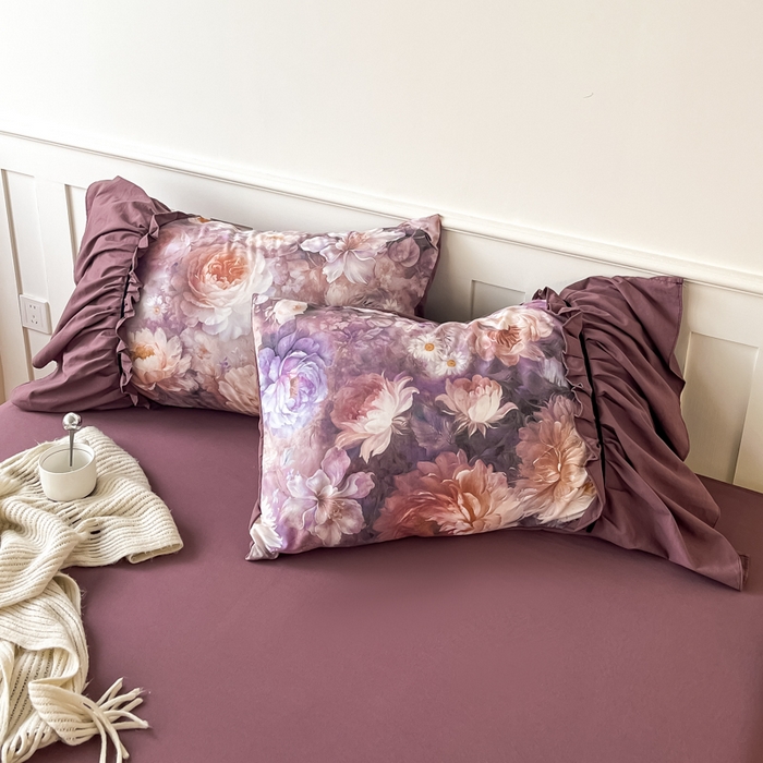 91家纺网 家纺一手货源 找家纺 棠颂家纺 2025新款法式锦棉缎数码印花四件套 霓裳