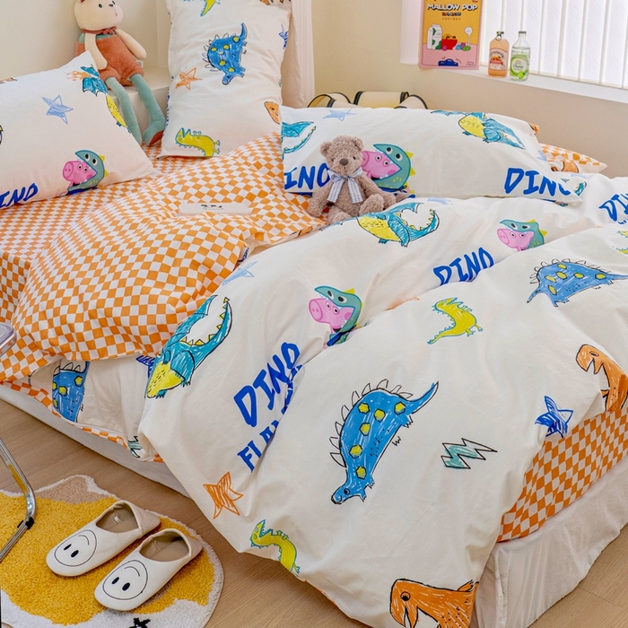 91家纺网 家纺一手货源 找家纺 （总）朵希曼 2025新款AB版全棉小猪佩奇系列四件套