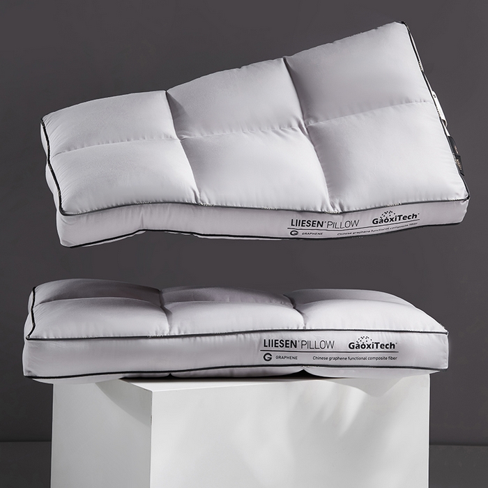 91家纺网 家纺一手货源 找家纺 （总）丽笙被芯 2025新款石墨烯六格面包枕-中枕 枕头枕芯