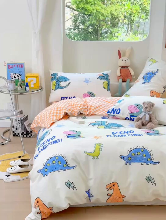 91家纺网 家纺一手货源 找家纺 （总）朵希曼 2025新款AB版全棉小猪佩奇系列四件套