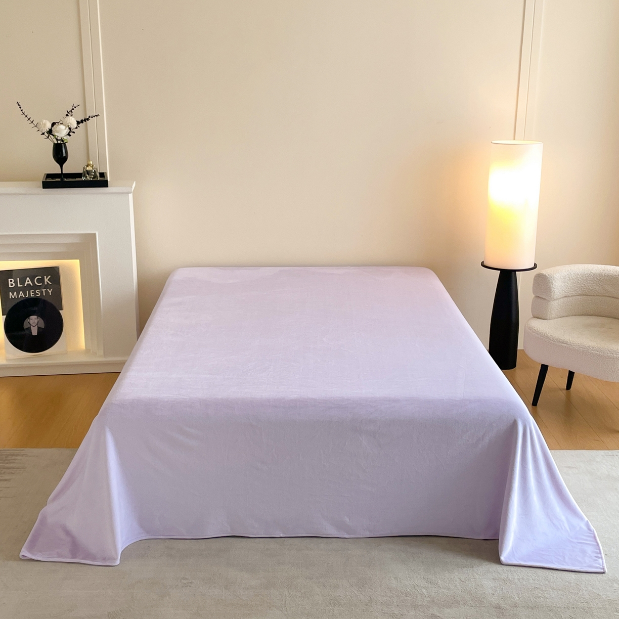 91家纺网 家纺一手货源 找家纺 新方向 2025新款全消光A类数码印花牛奶绒四件套-如梦 如梦-魅紫