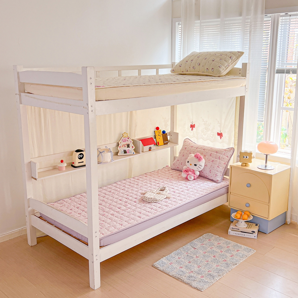 91家纺网 家纺一手货源 找家纺 星禾优选 2025新款三丽鸥云感双层纱夹棉床笠系列 床笠款-糯叽美乐蒂