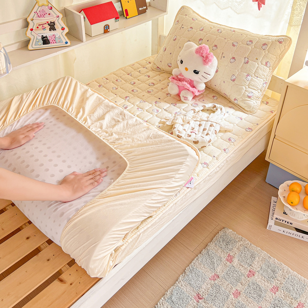 （总）星禾优选 2025新款三丽鸥云感双层纱夹棉床笠系列