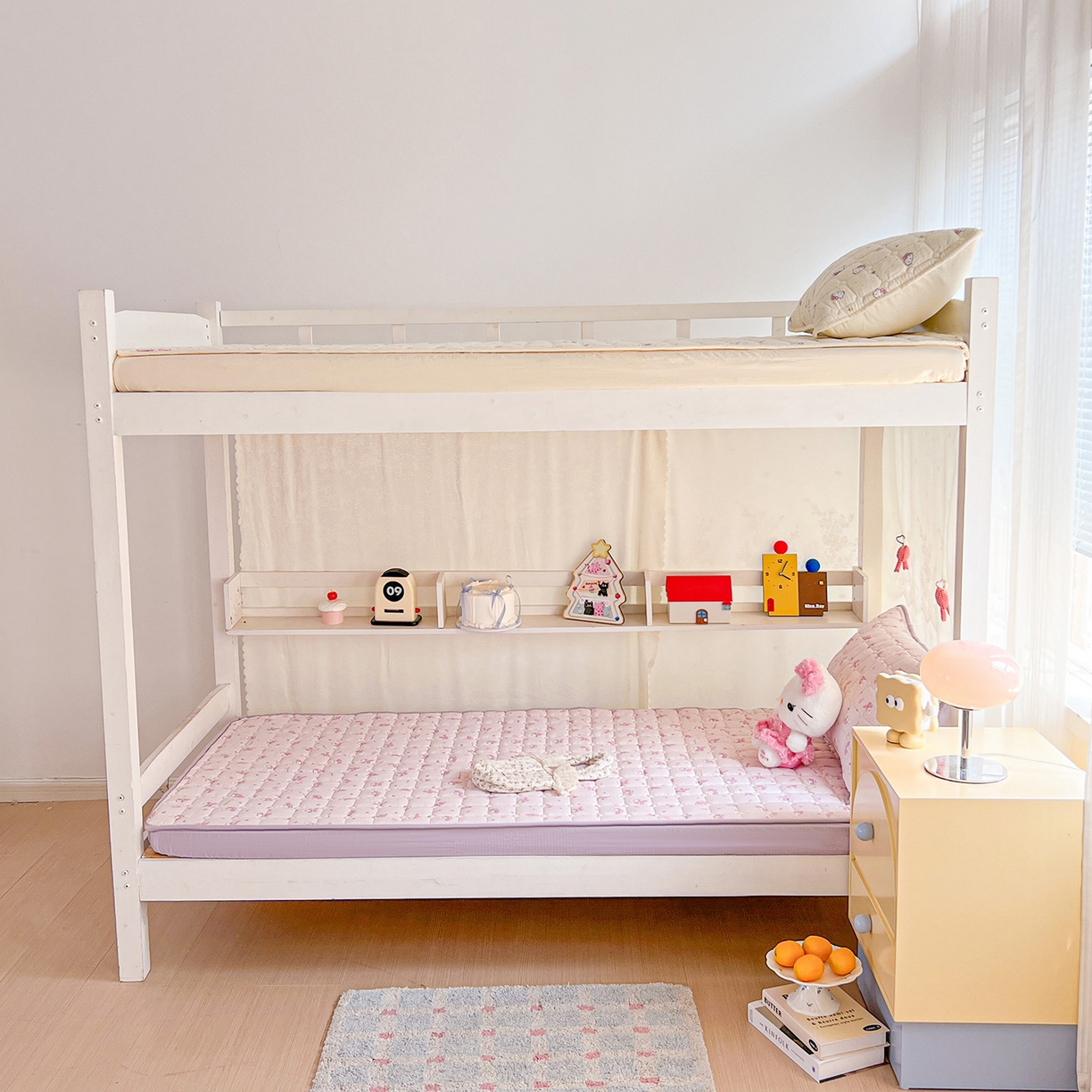 91家纺网 家纺一手货源 找家纺 星禾优选 2025新款三丽鸥云感双层纱夹棉床笠系列 床笠款-糯叽美乐蒂